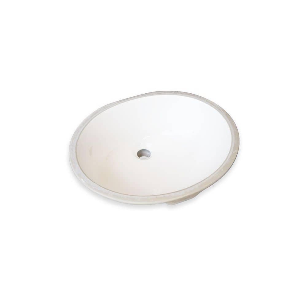 Wells Sinkware Rhythm Series 15.75'' Ceramic Oval Bathroom Sink with Overflow