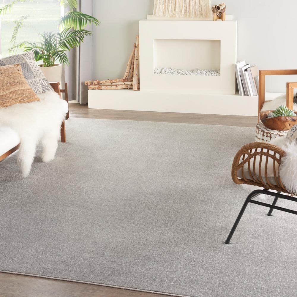 Nourison Essentials Easy Care Indoor Outdoor Area Rug - Silver Grey 8' x 10'