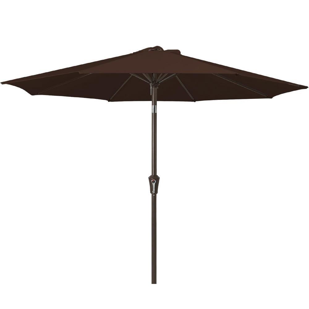 WestinTrends 9 Ft Outdoor Patio Market Table Umbrella with Tilt and Crank, Coffee