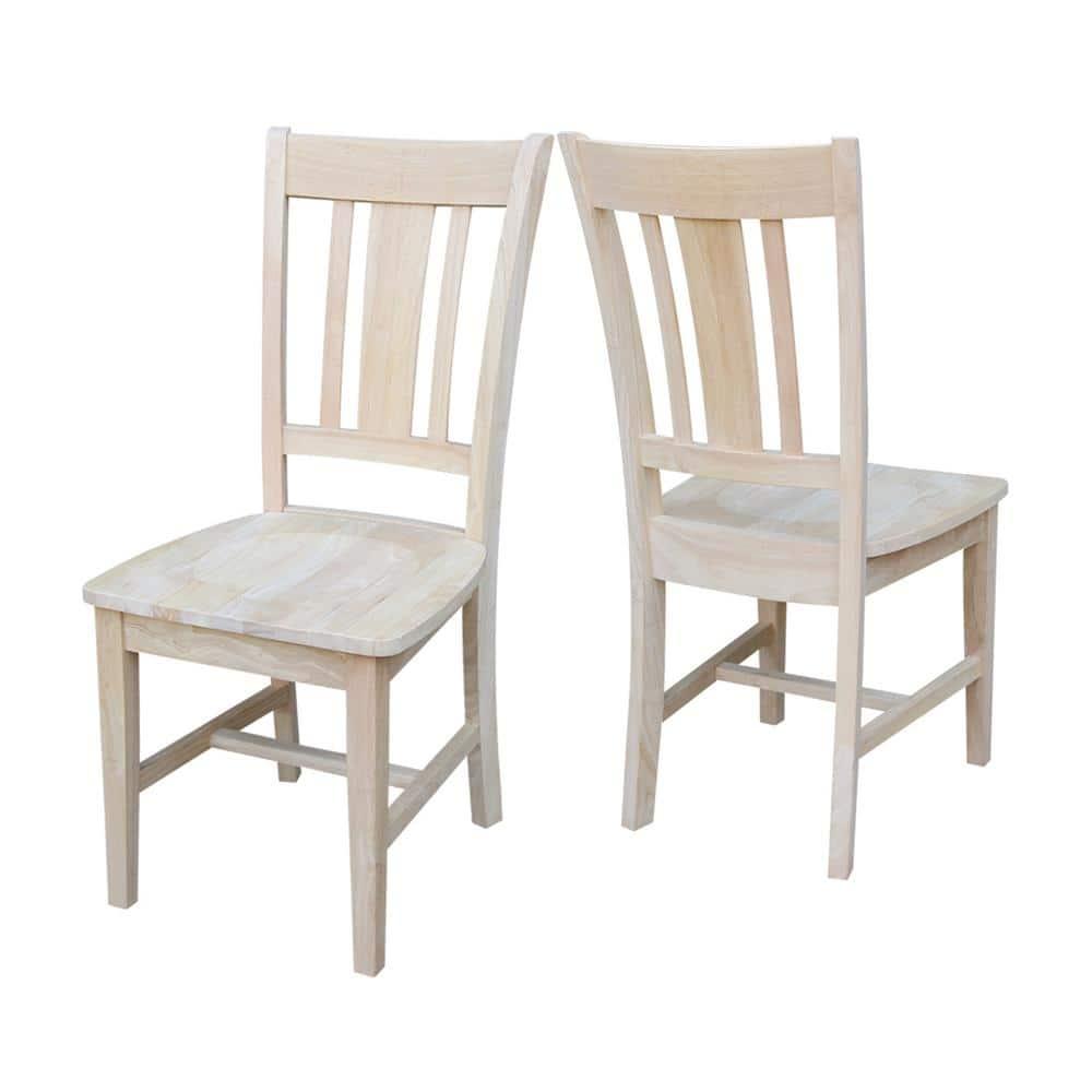 Set of 2 San Remo Splatback Chairs Wood - International Concepts: Solid Parawood, Unupholstered