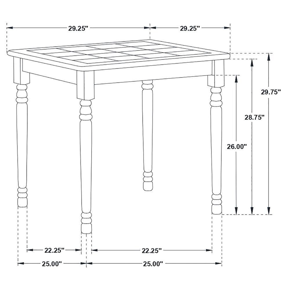DPlus Square Top Dining Table Natural Brown and White