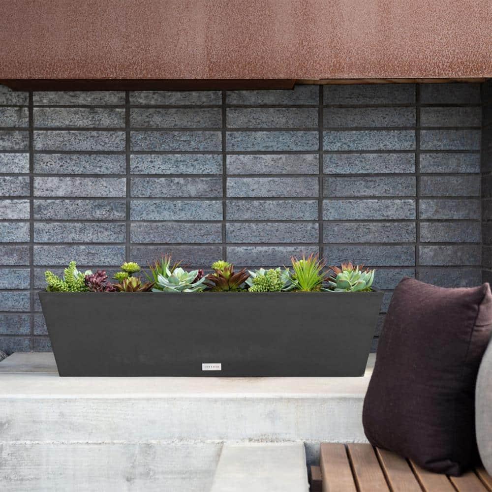 9 in. x 25 in. Black Plastic Window Box