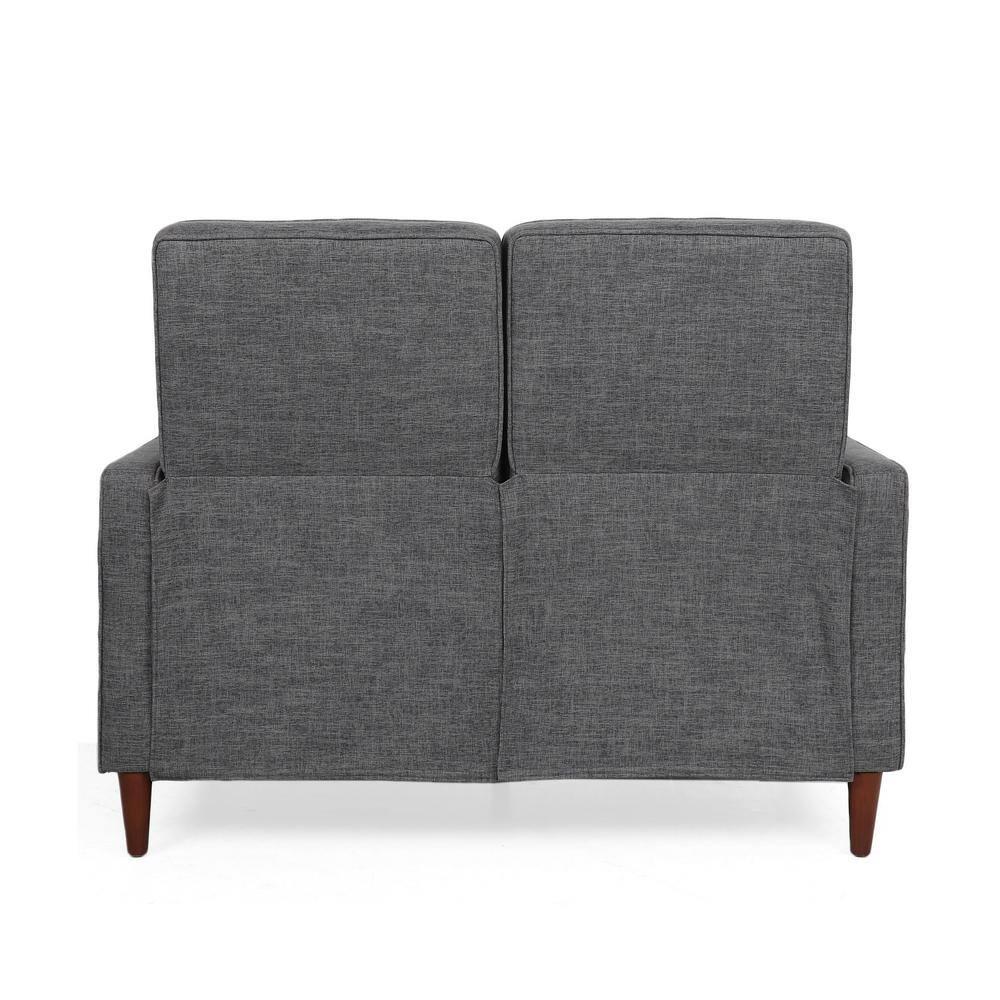 Noble House Craigue Fabric Tufted Loveseat Pushback Recliner, Gray