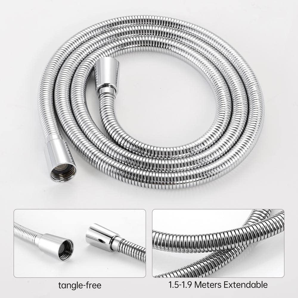 5-Spray Multifunction Deluxe Wall Bar Shower Kit with Hand Shower in Polished Chrome