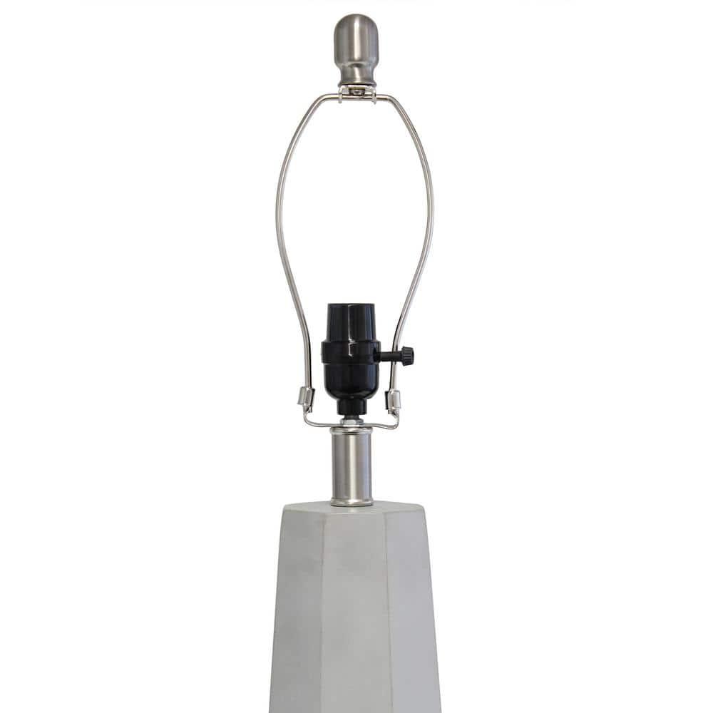 Elegant Designs Concrete Table Lamp with Fabric Shade