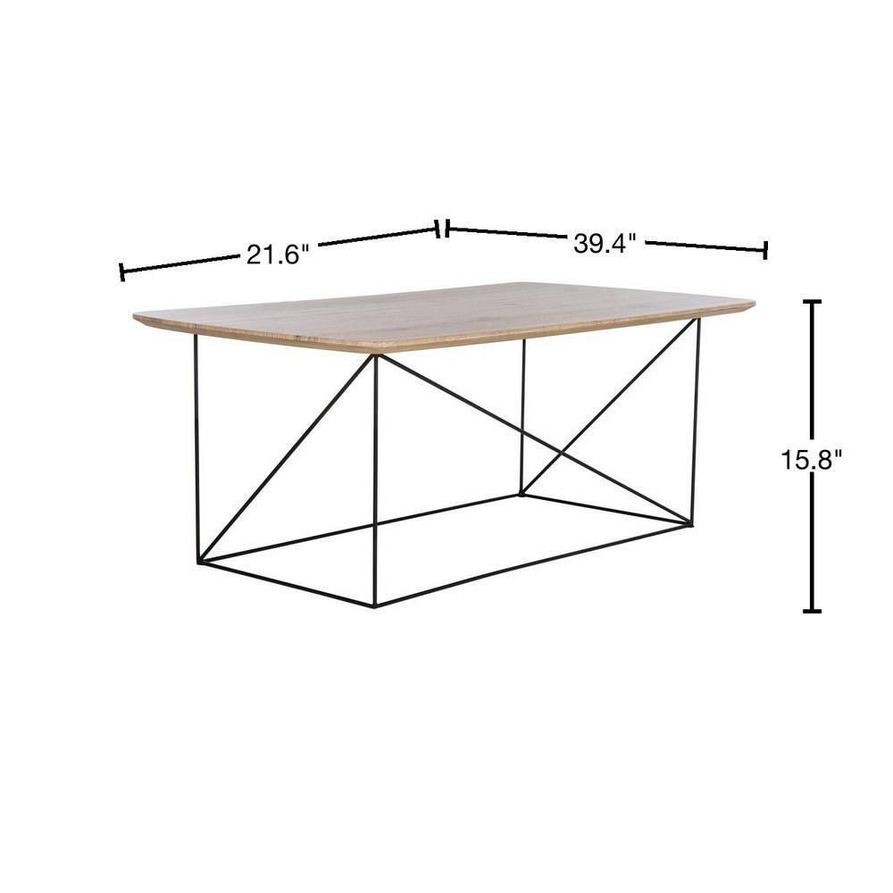 Rylee Rectangle Coffee Table - Taupe Brown/Black - Safavieh