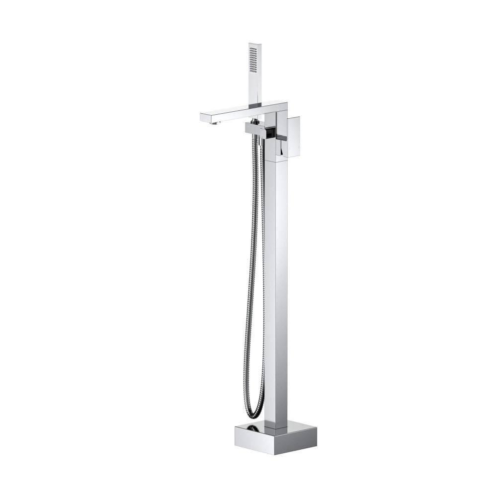 Cube Floor Tub Spout with Diverter