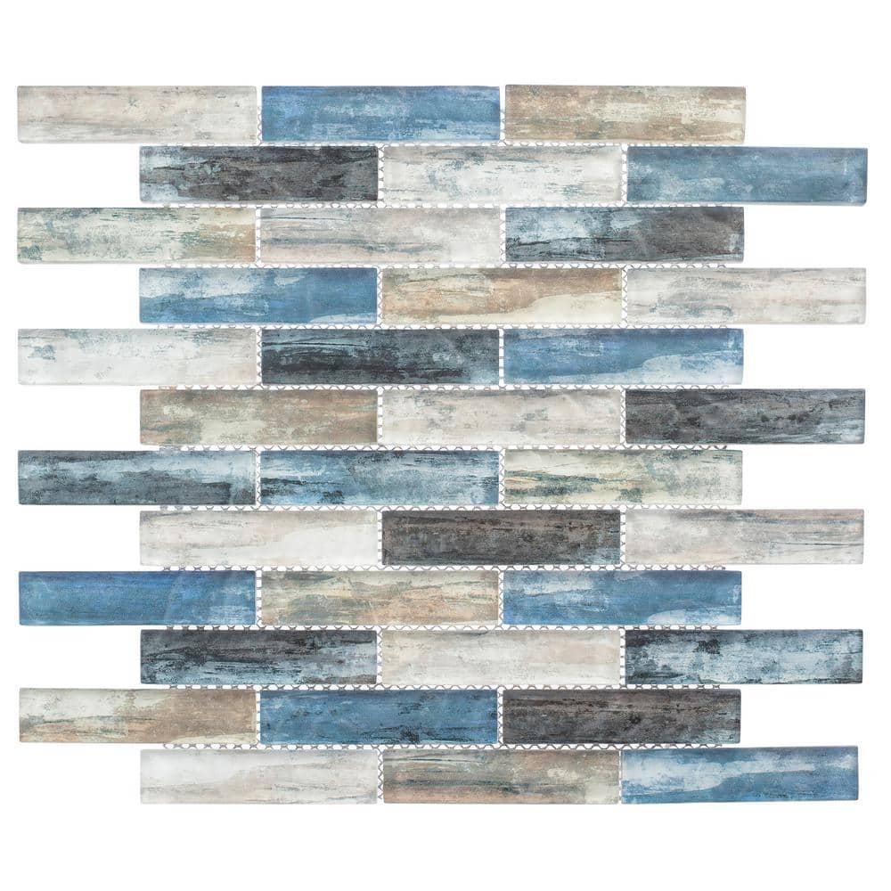 Giovan 1" x 4" Glass Brick Joint Mosaic Shower Walls, Kitchen Backsplash and Floor Tile