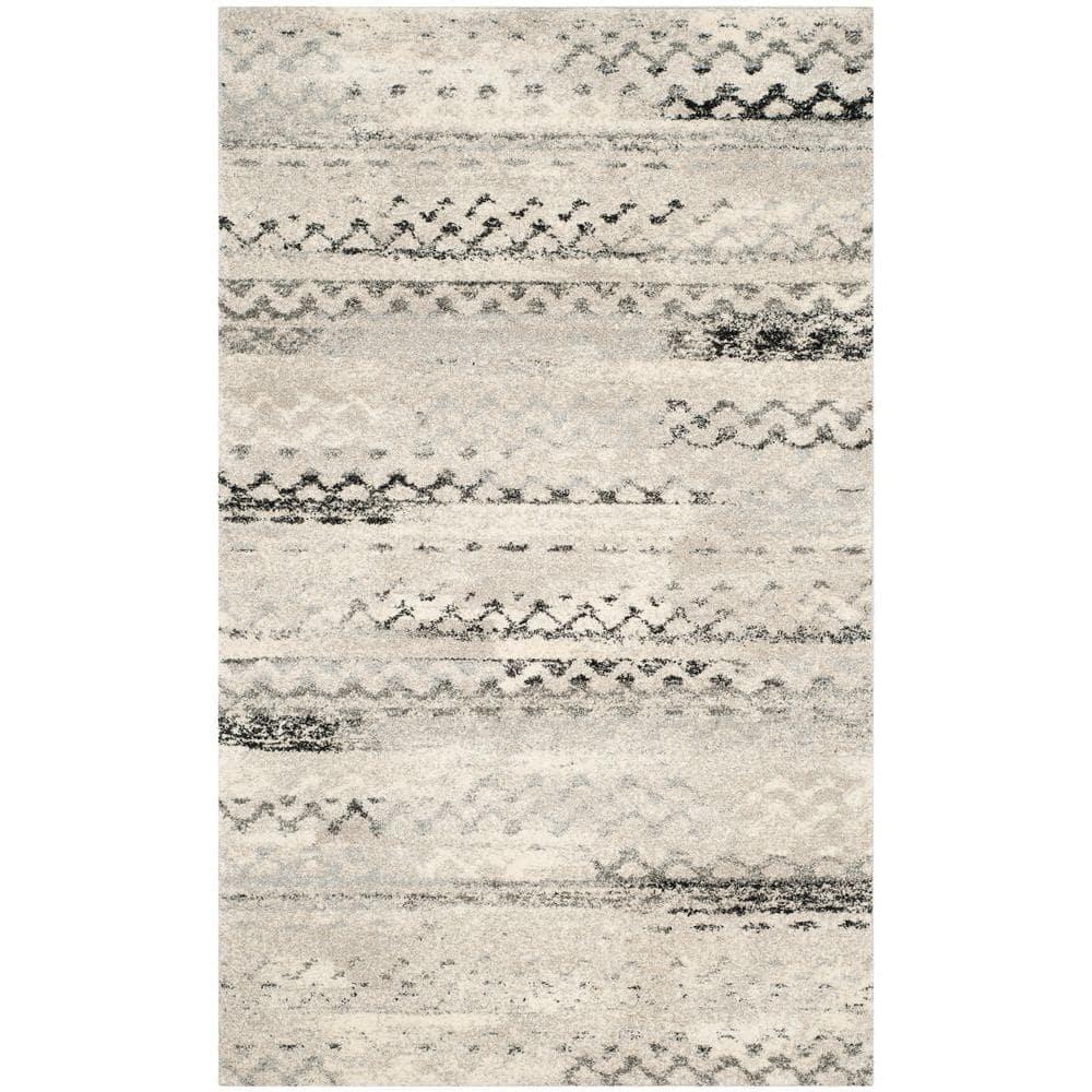 Retro RET2136 Power Loomed Indoor Area Rug - Cream/Grey - 5'3"x8' - Safavieh.