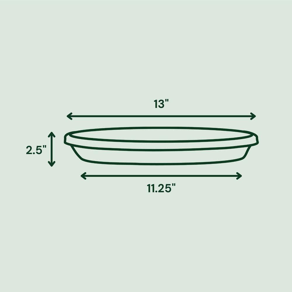 Terra Collection 13" Durable Chocolate Resin Plant Saucer