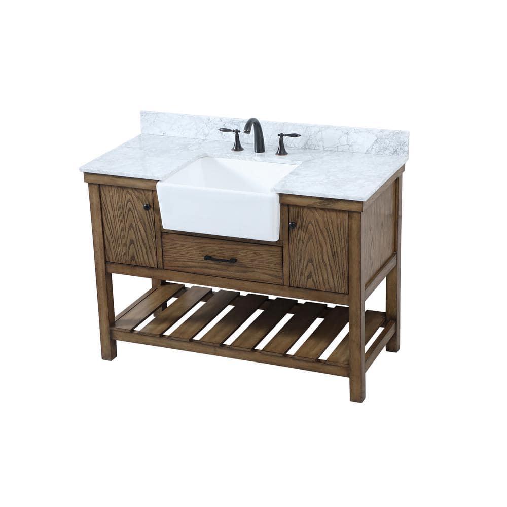 Elegant Kitchen and Bath Elegant Kitchen and Bath 42 Inch Single Bathroom Vanity in Driftwood with Backsplash