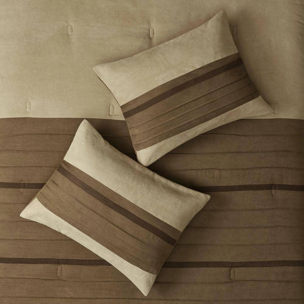 Madison Park Palmer 7 PC Pieced Faux Suede Comforter Set