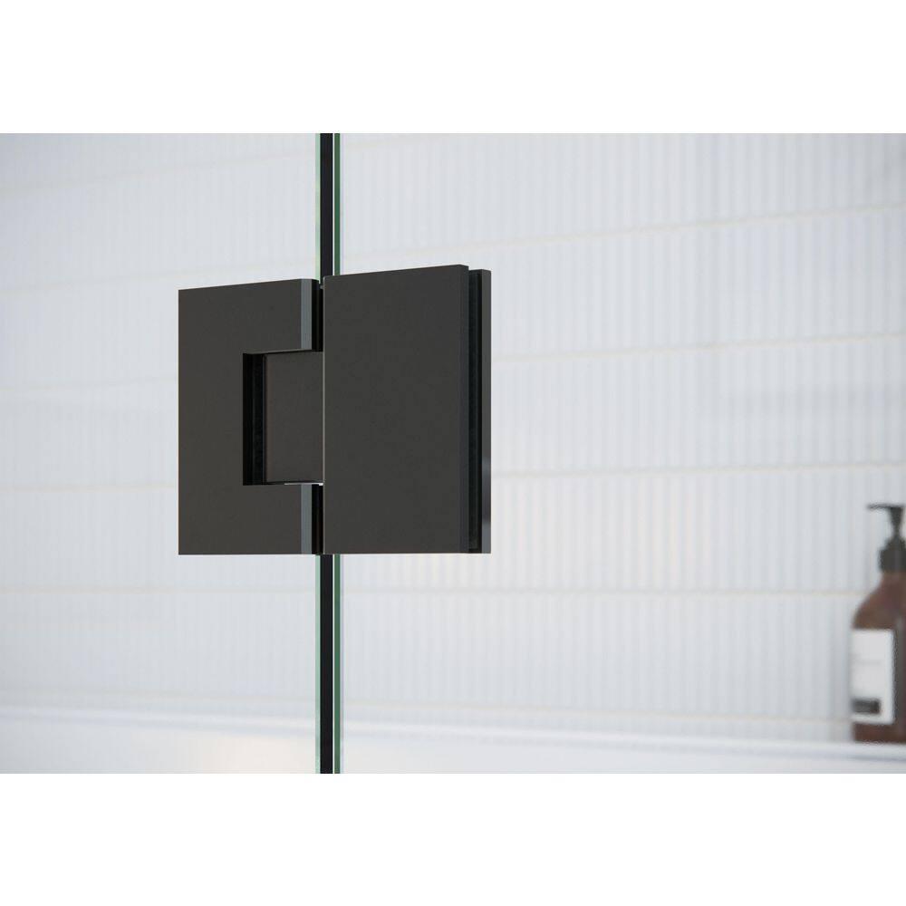 Glass Warehouse Halo 31.75 in. x 78 in. Frameless Glass Hinge Shower Door GW-GH-31-75-MB