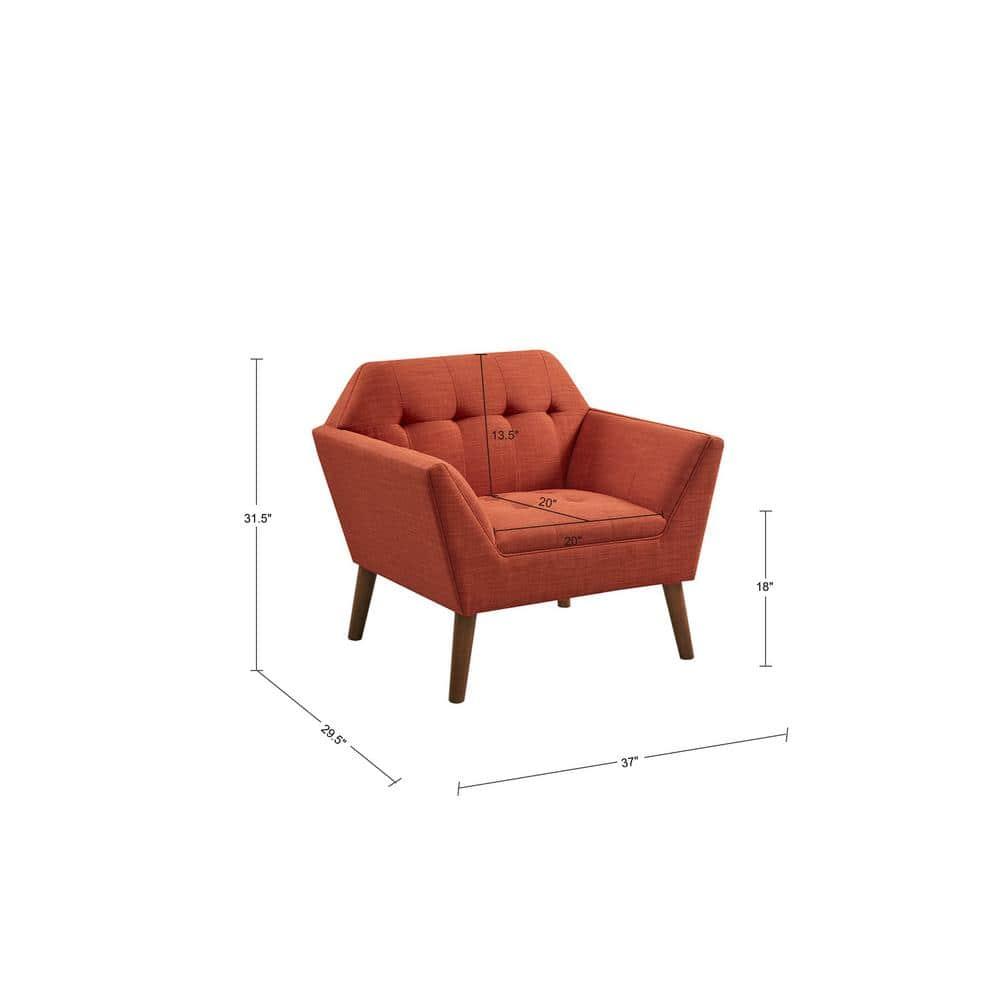 Newport Lounge Chair Spice - Ink+Ivy: Mid-Century Design, Button Tufted, Pecan Wood Legs
