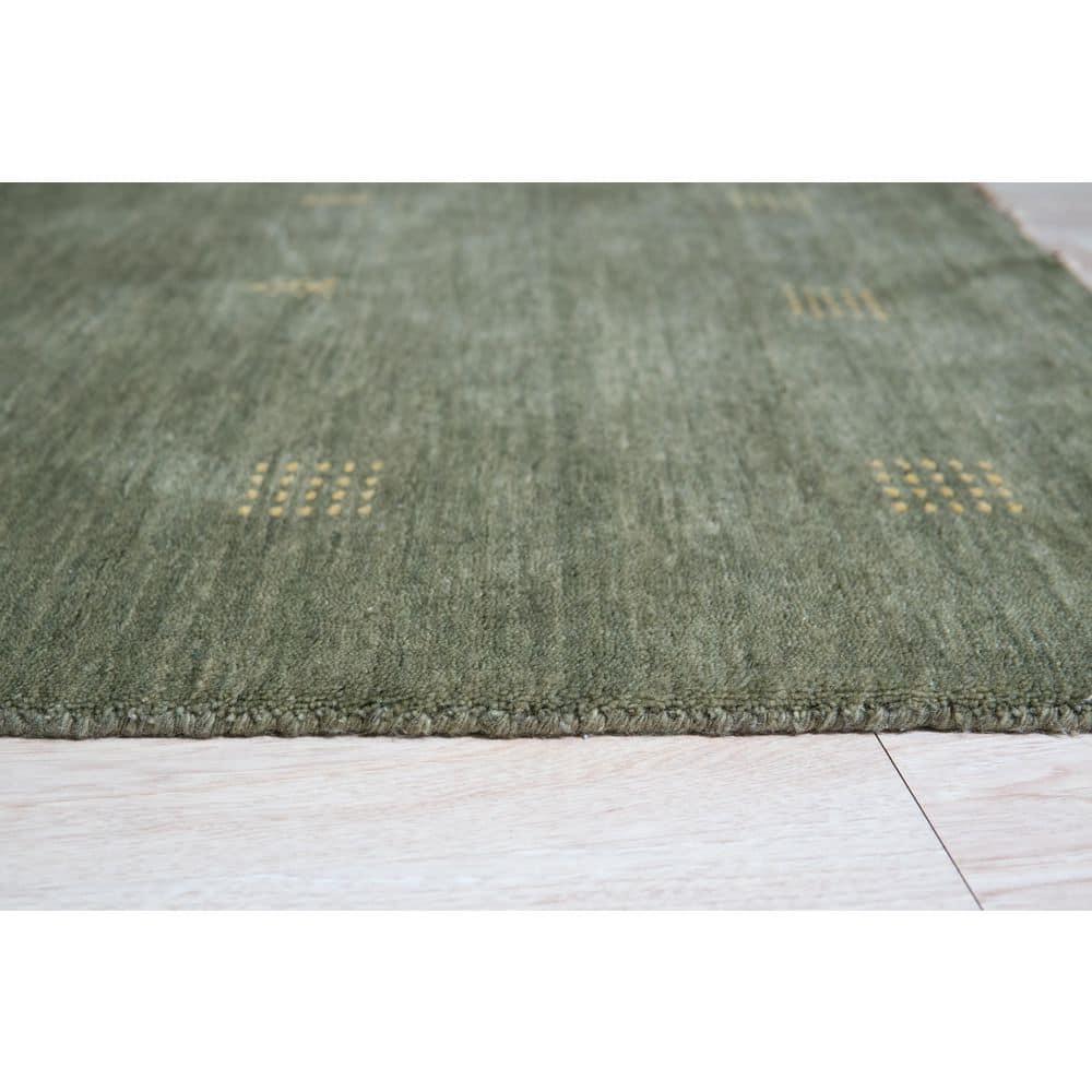 EORC Green Hand Knotted Wool Contemporary Lori Baft Rug, 9' x 12'
