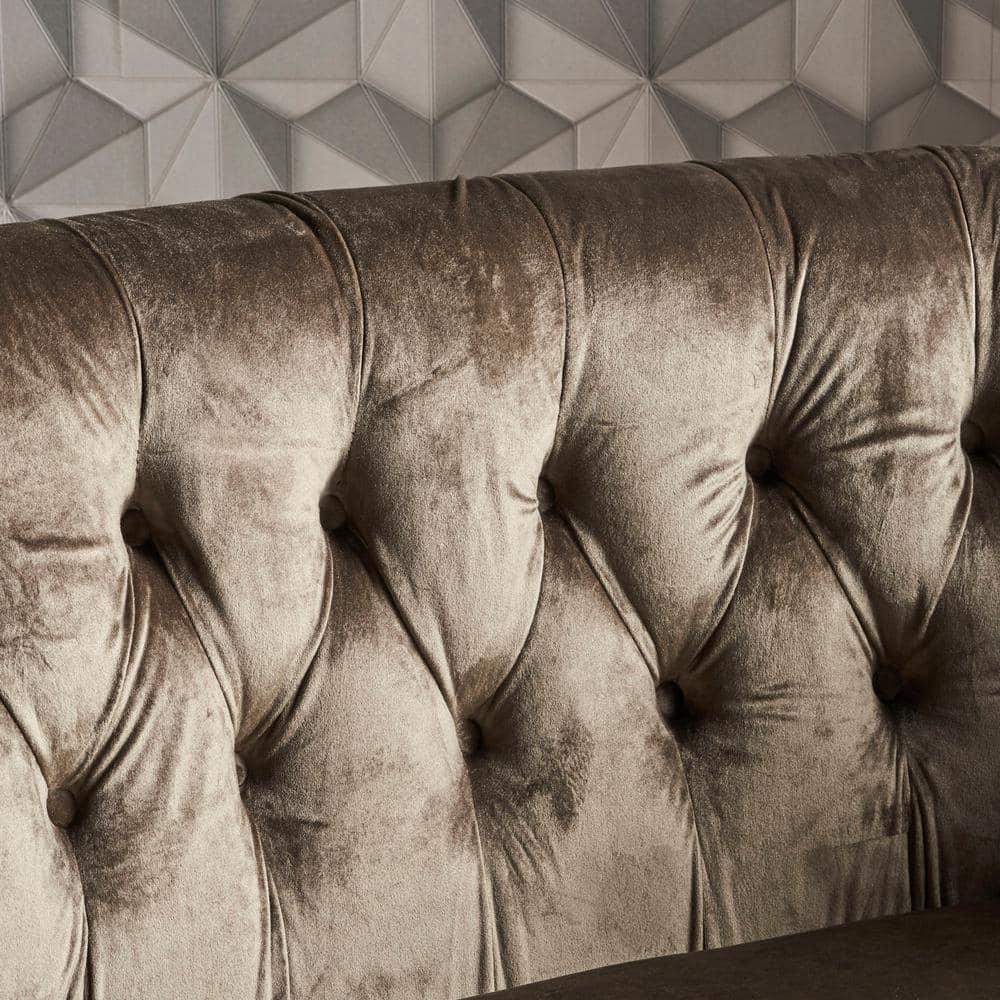 Milani 52 in. Gray/Dark Brown Velvet 2-Seat Loveseat with Nailhead Trim