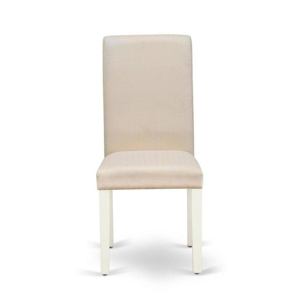 East West Furniture V-Style 5-piece Wood Dinette Set in Linen White