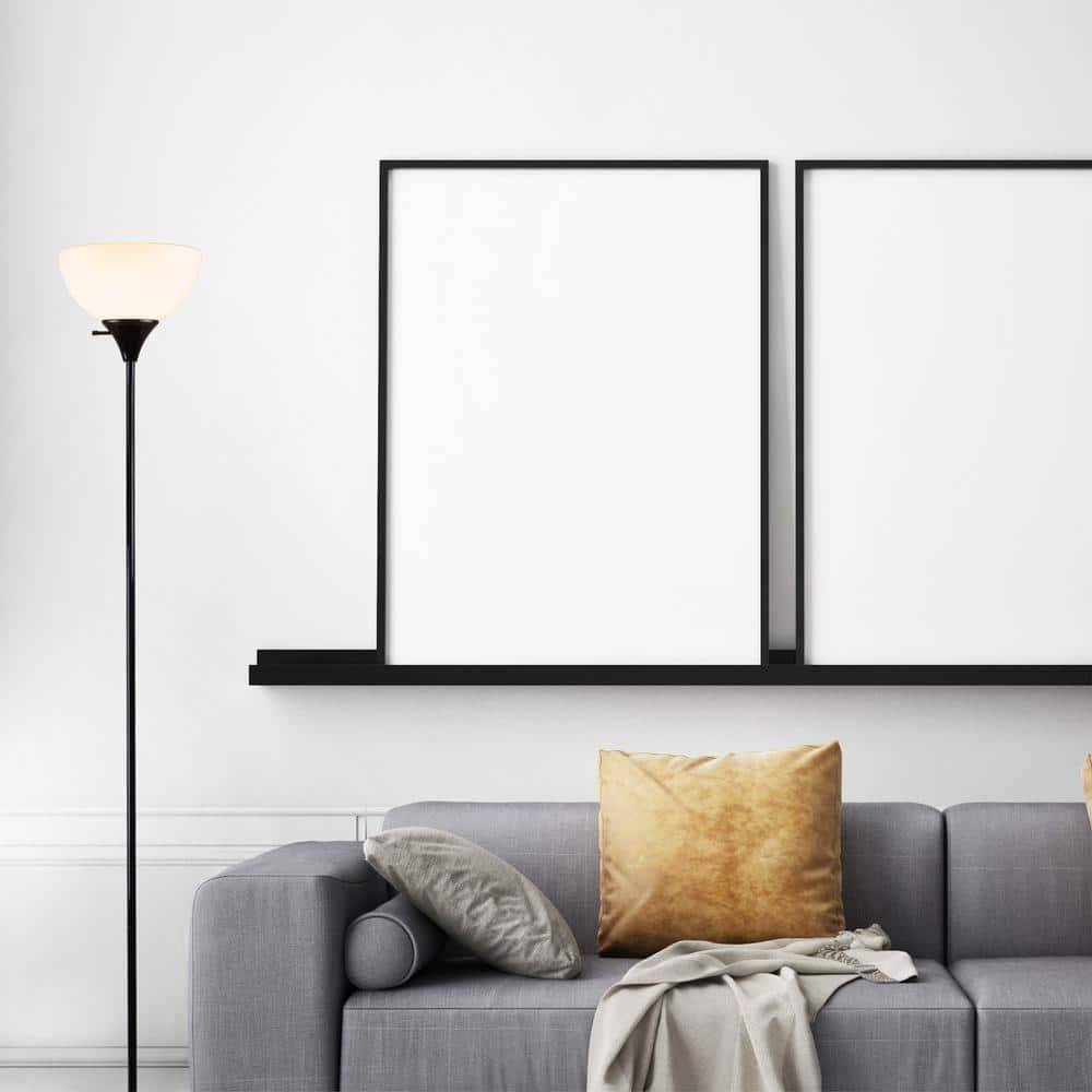Henry 71" Torchiere Standing Floor Lamp by Newhouse Lighting, Black