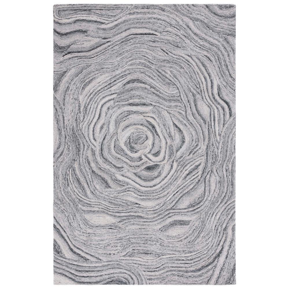 Abstract ABT148 Handmade Indoor Accent Rug - Dark Grey/Black - 3'x5' - Safavieh