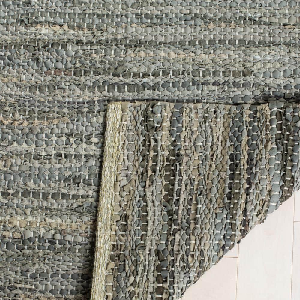 Vintage Leather VTL105 Hand Woven Area Rug - Grey - 5'x8' - Safavieh.