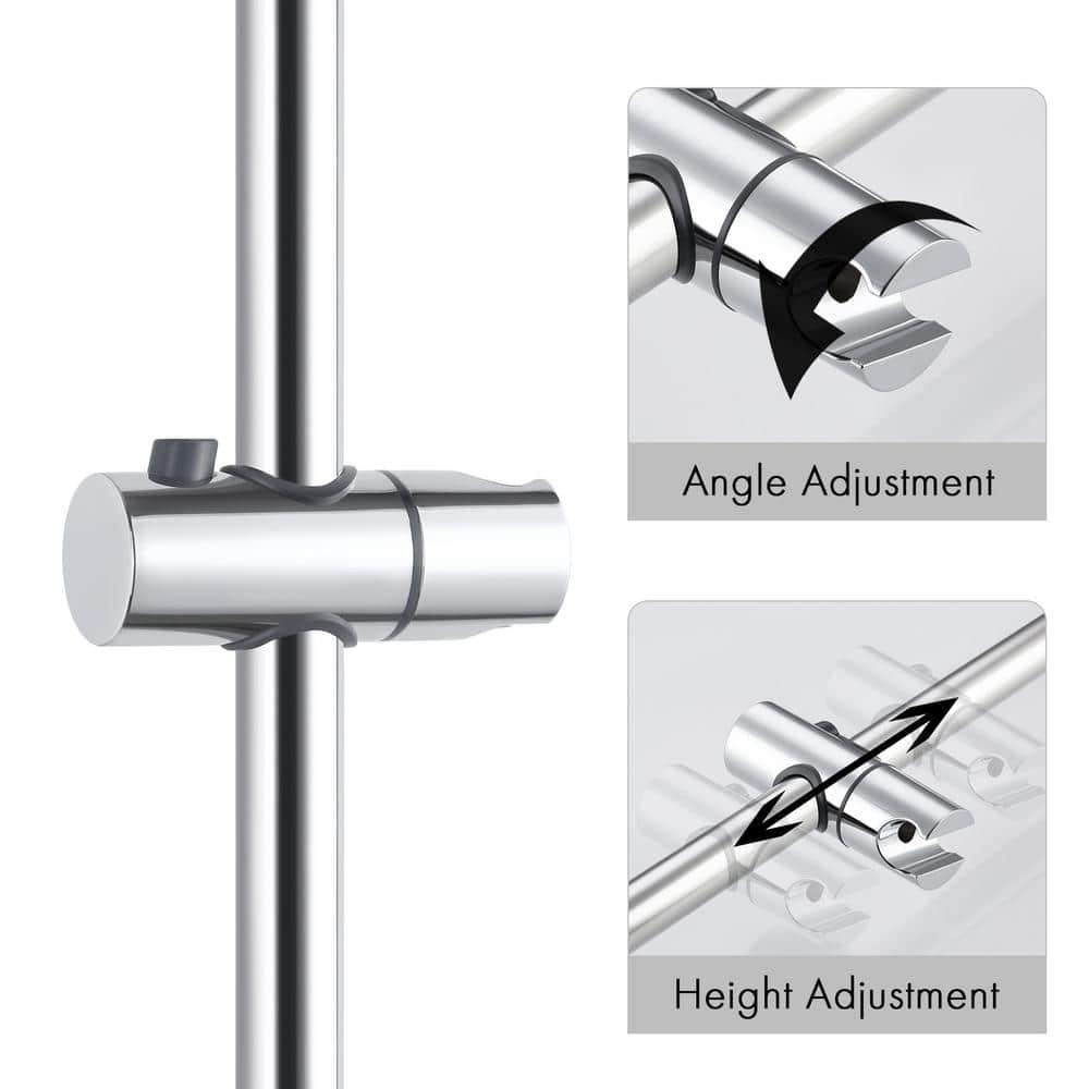 5-Spray Multifunction Deluxe Wall Bar Shower Kit with Hand Shower in Polished Chrome