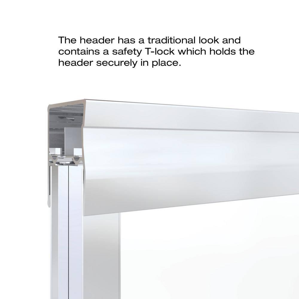 Classic Chrome Semi-Frameless Sliding Shower Door with Clear Glass