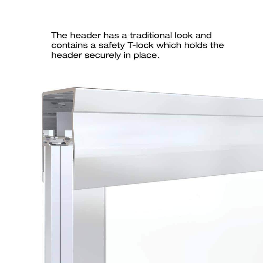 Classic 56" W x 57" H Bypass Frameless Tub Door