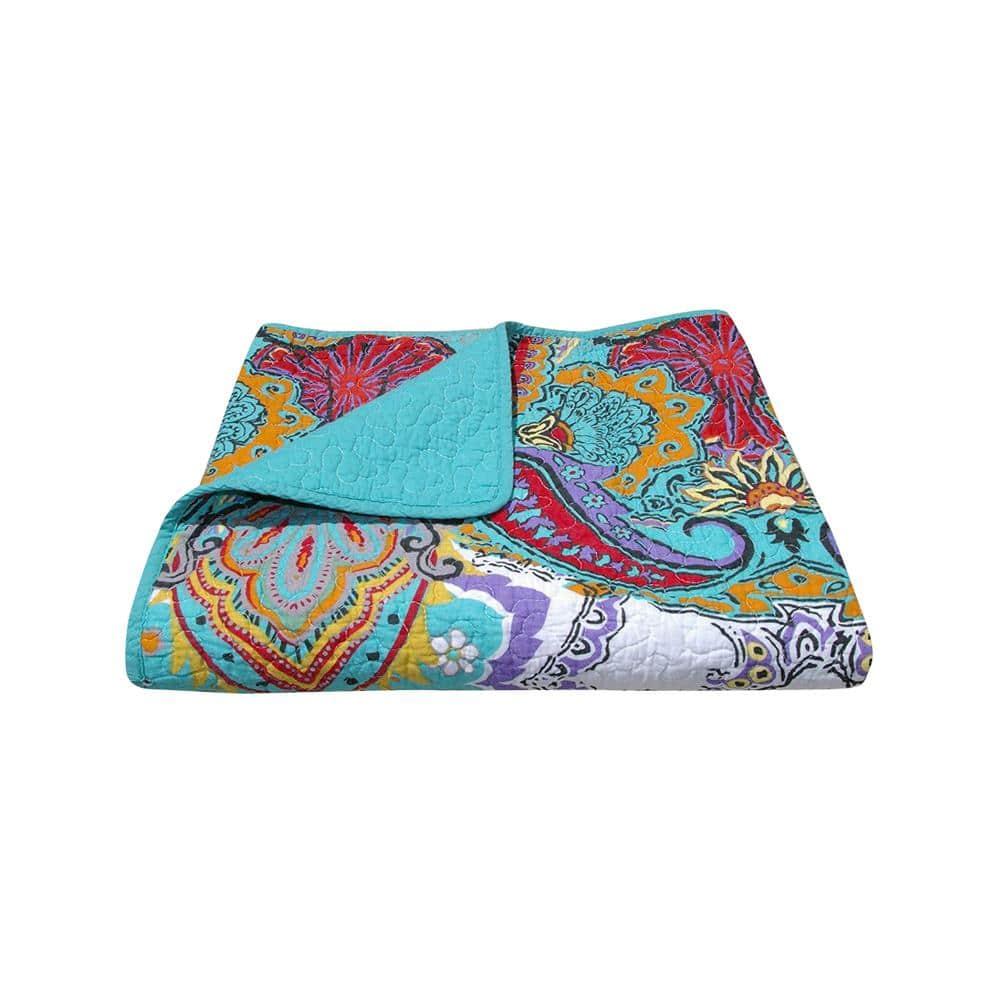 Greenland Home Fashions Nirvana Paisley 100% Cotton Quilted Throw
