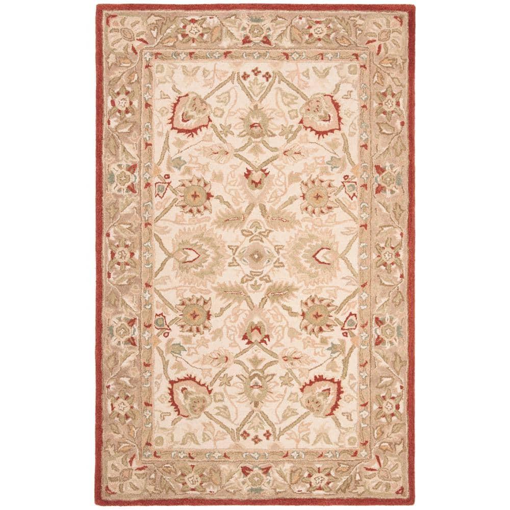 SAFAVIEH Anatolia Venice Traditional Wool Area Rug, Beige/Rust, 8' x 10'