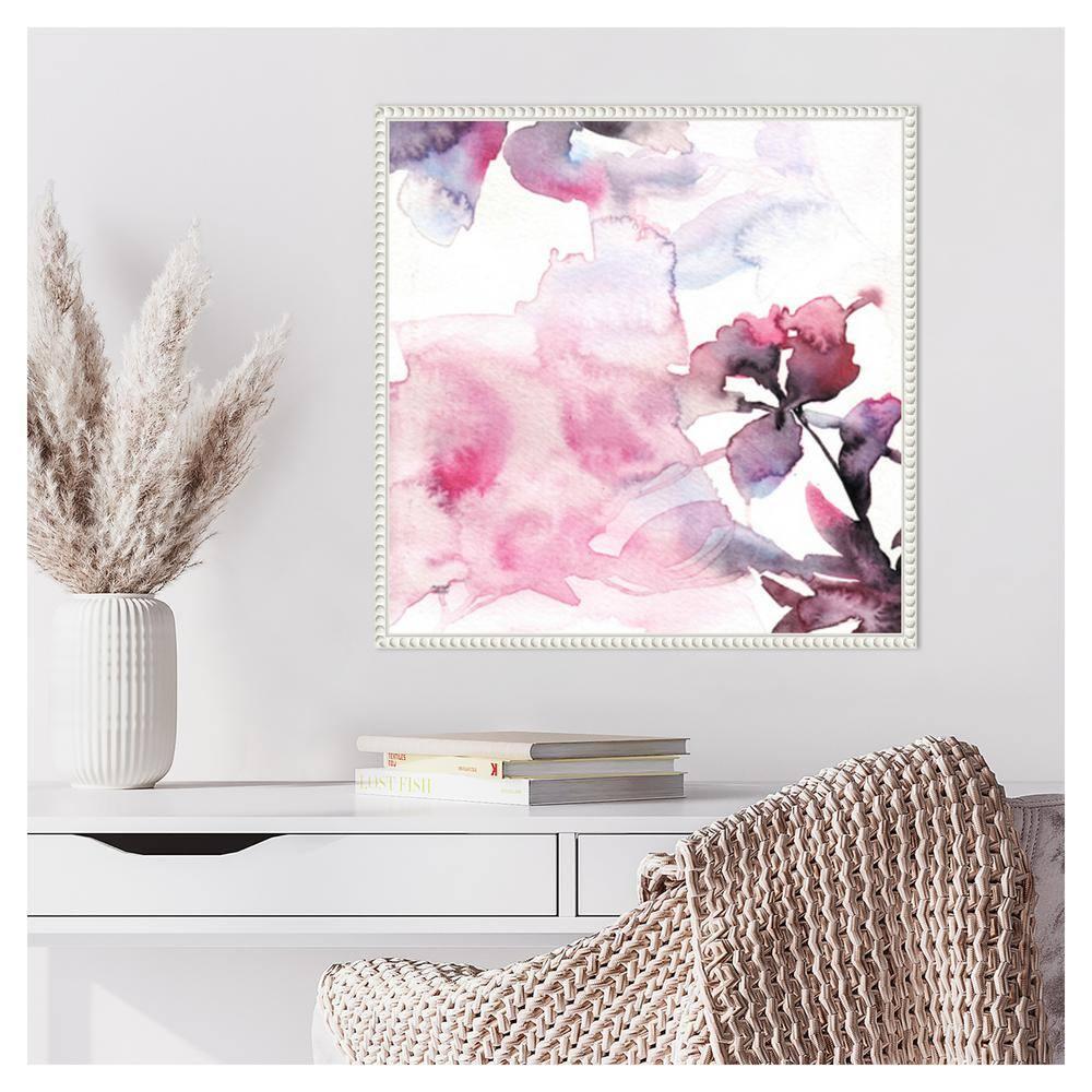 Amanti Art 22"x22" Watercolor Floral Pink Purple Trio II by Andrea Bijou Framed Canvas Wall Art Print
