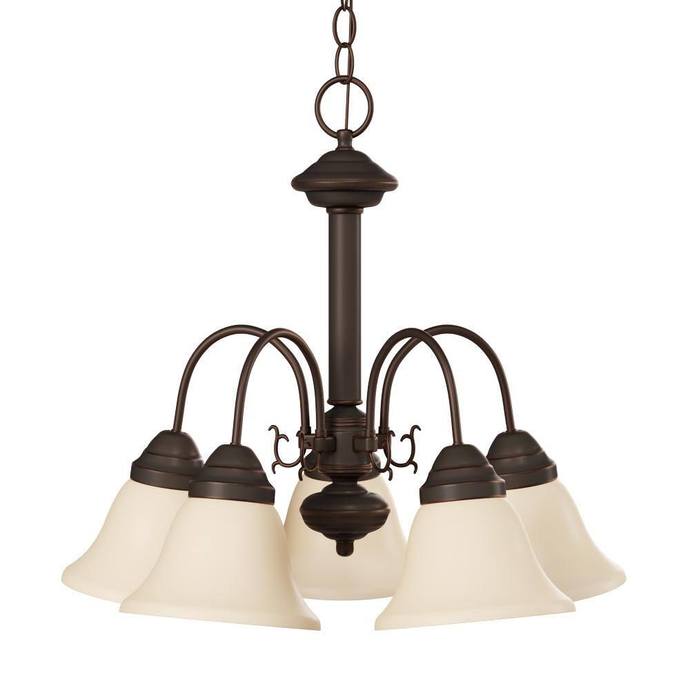 Nuvo 60-1251 - Ballerina  5 Light  24"  Chandelier  w/ Champagne Linen Washed Glass
