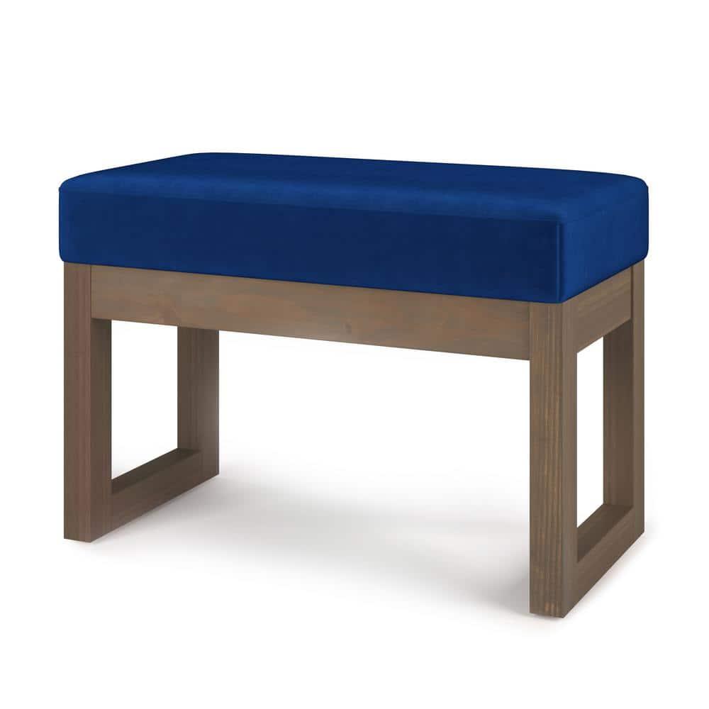 Simpli Home Milltown Large Ottoman Bench with Upholstered Seat and Solid Wood Frame