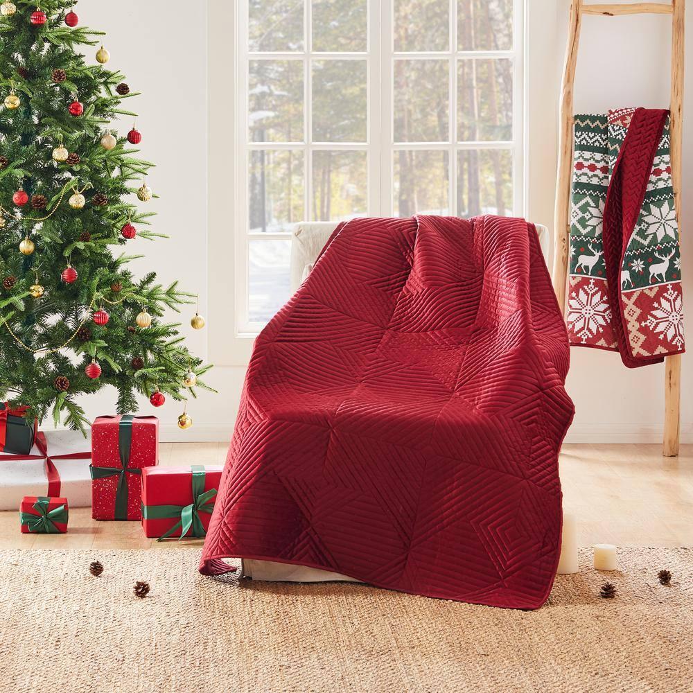 Riviera Velvet Quilted Throw