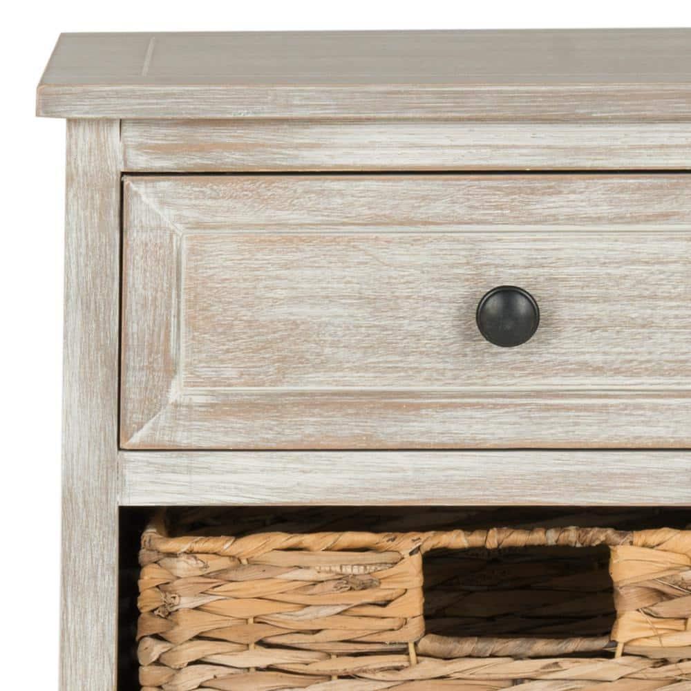 Carrie Side Table - White Wash - Safavieh.
