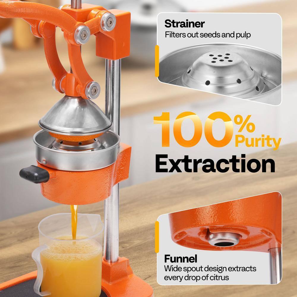 Stainless Steel Black Manual Hand Press Orange Juicer Machine
