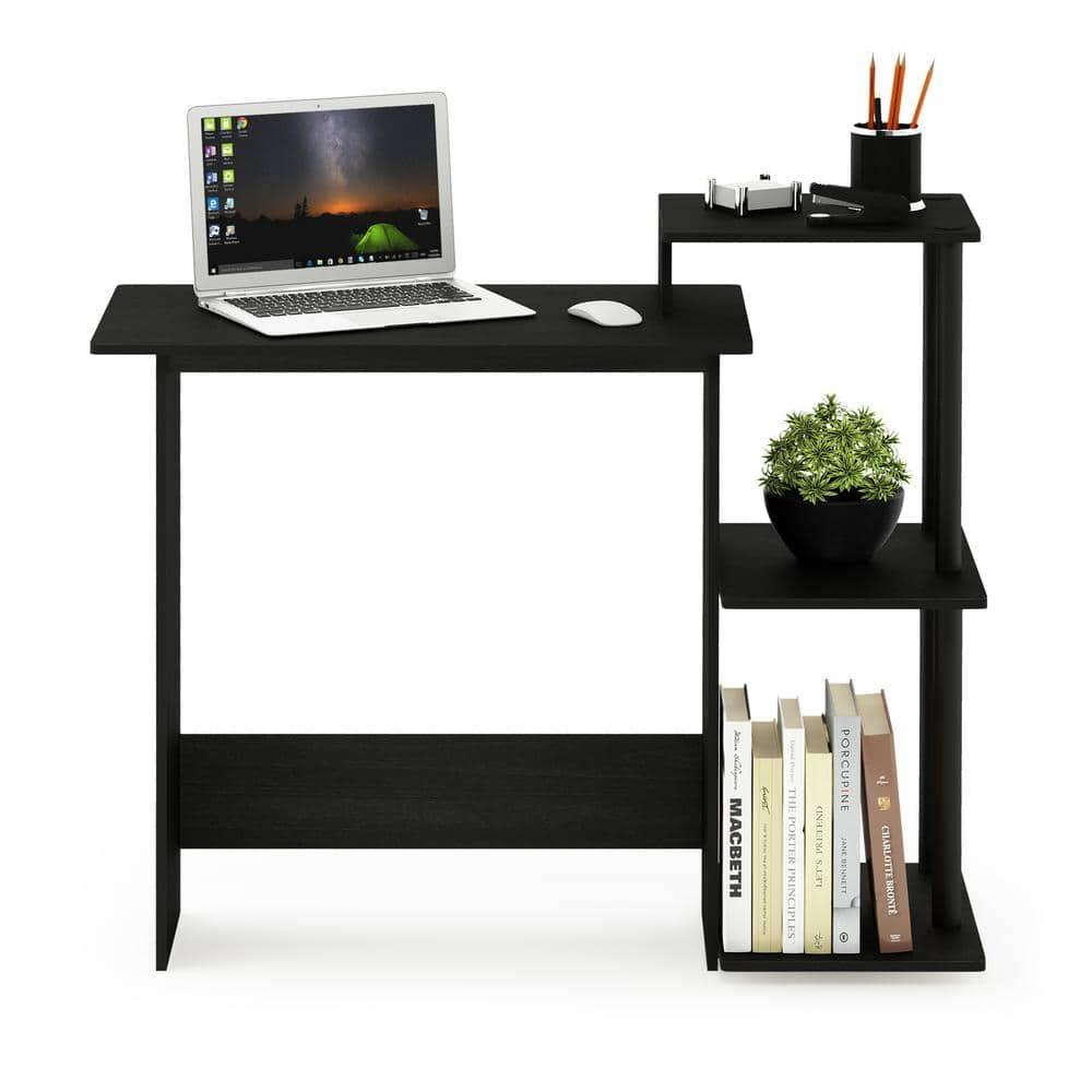 Furinno Modern Computer Desk Home Office Writing Study Laptop Table Workstation with CPU Stand & Open Storage Bookshelf,Americano/Black