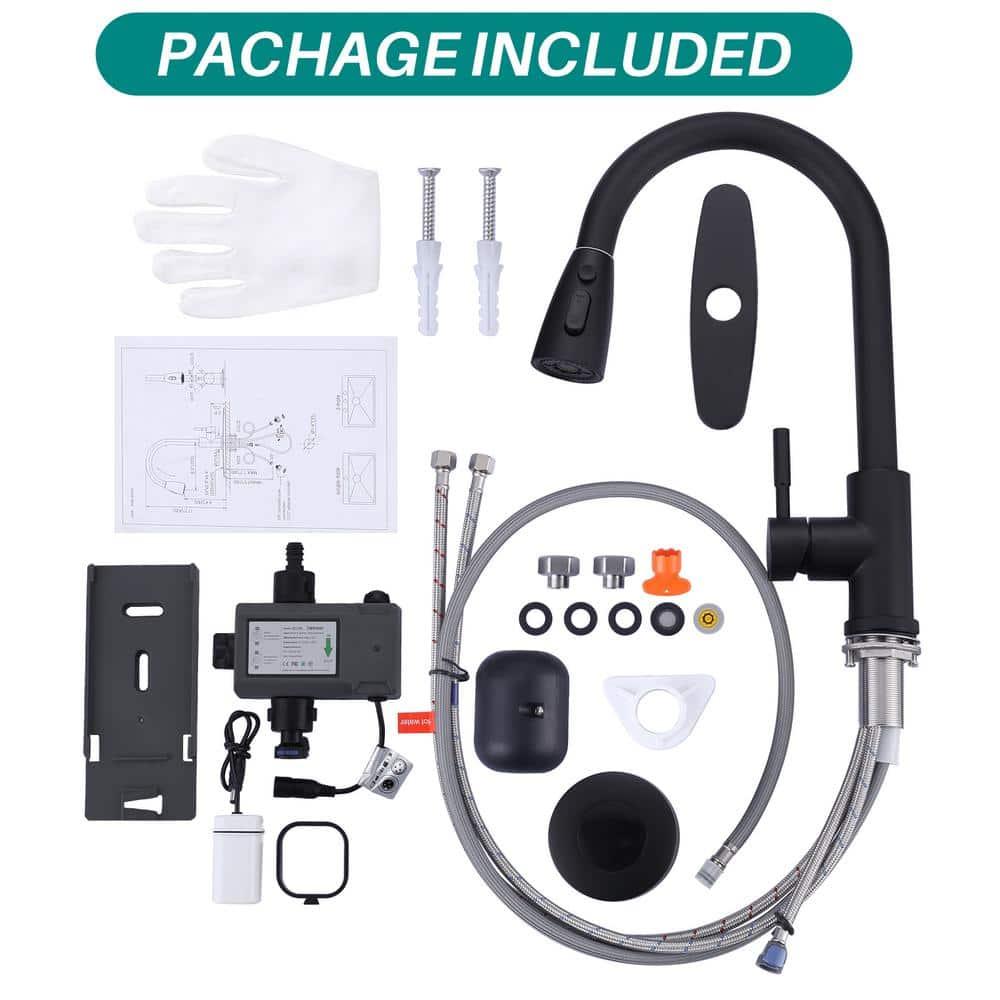 ARCORA ARCORA Stainless Steel  Single Handle Pull-Down Sprayer Kitchen Faucet Set with Touchless Sensor AR7100301B-DC