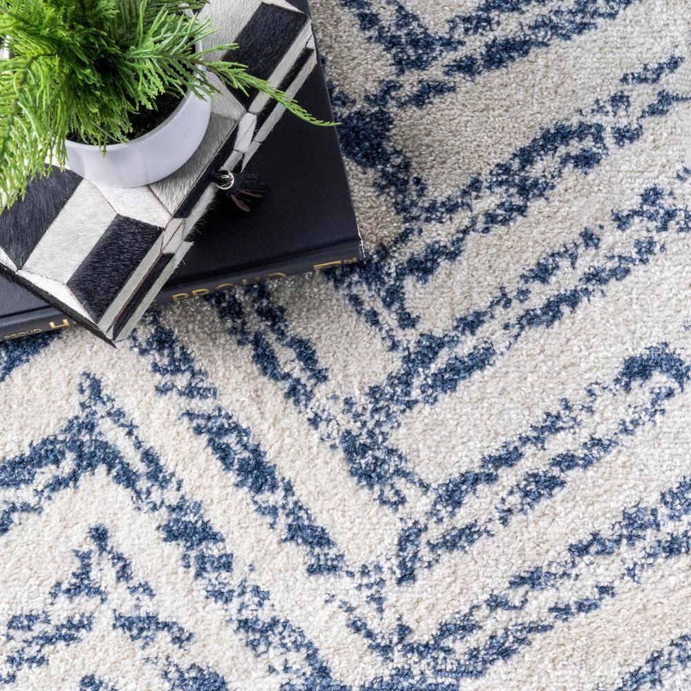 Nuloom Rosanne Chevron 7x9 Indoor Area Rug for Living Room Bedroom Dining Room Kitchen, Blue/Ivory