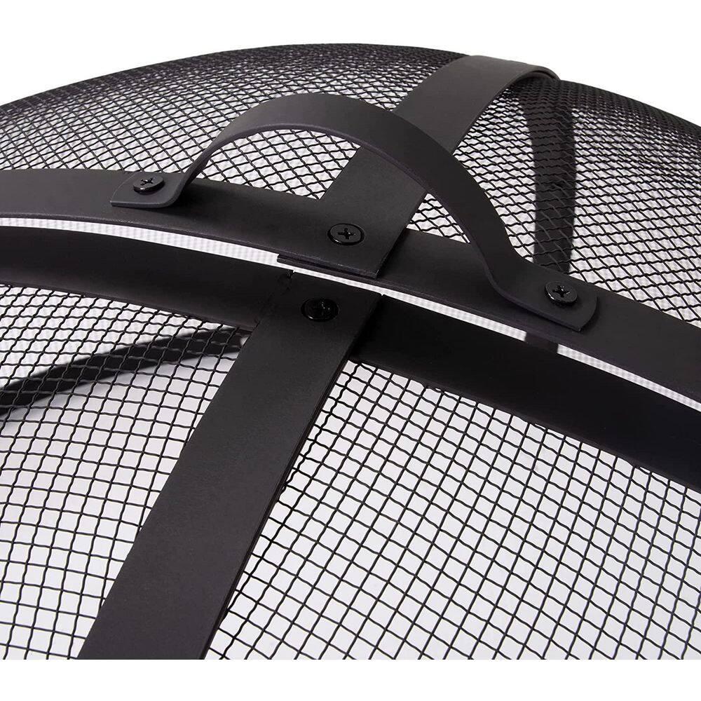 SUNCREAT Heavy-Duty Fire Pit Screen, Steel Mesh Round Spark Screen with Handle, 36 inch