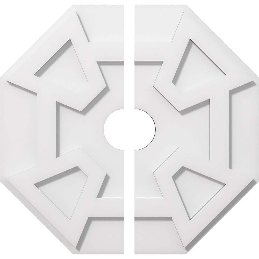 18"OD x 3"ID x 6 1/4"C x 1"P Logan Architectural Grade PVC Contemporary Ceiling Medallion, Two Piece