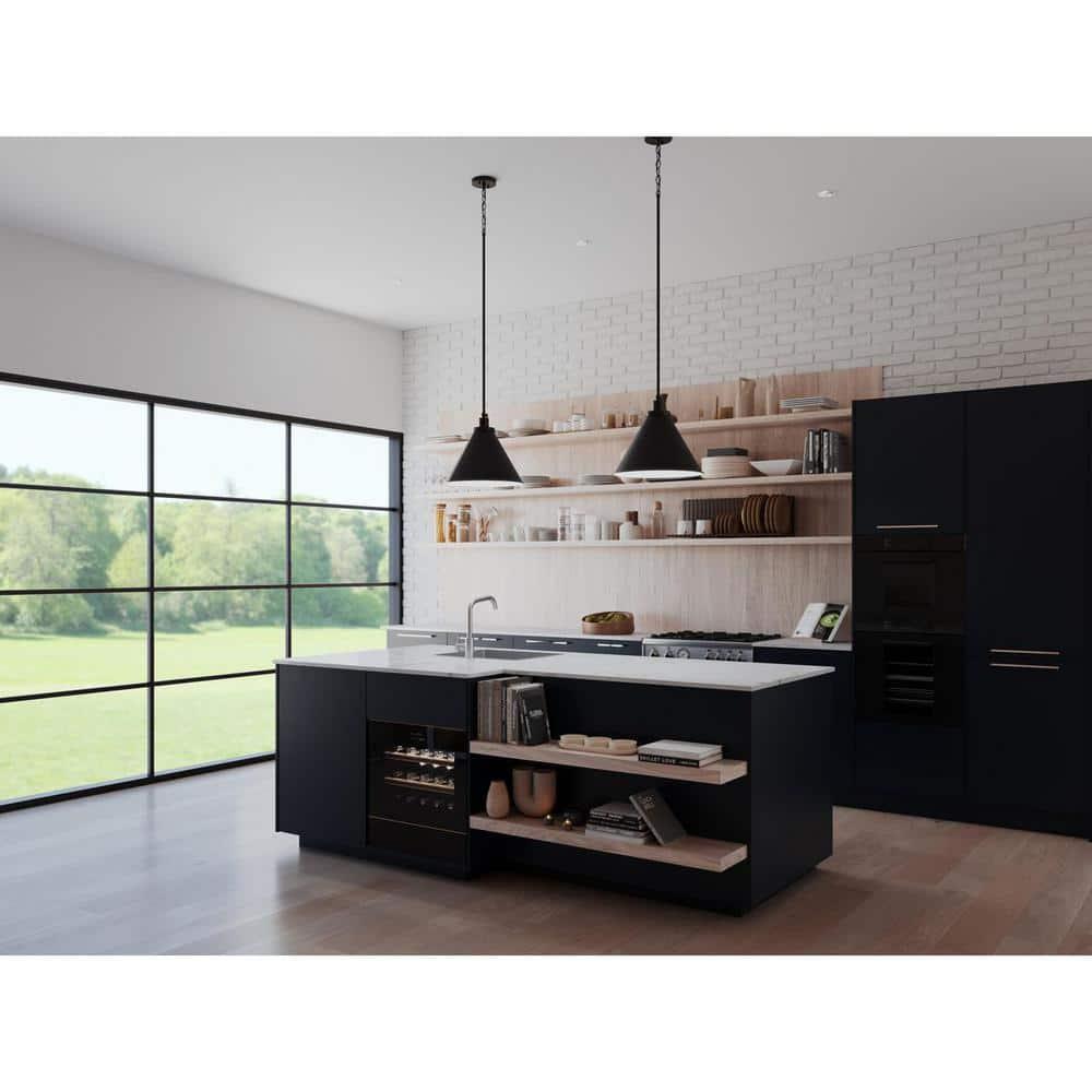 Progress Lighting Hinton 1-Light Pendant, Matte Black, Cone Shade