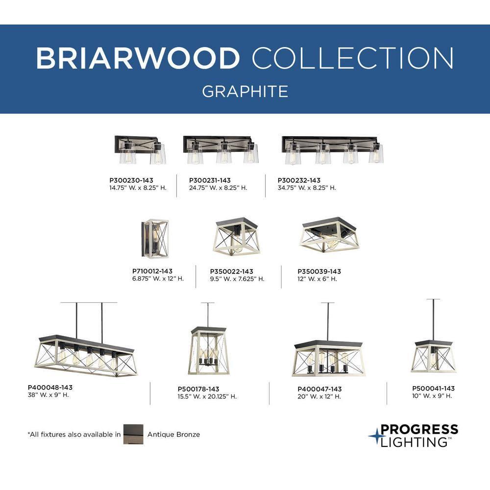 Progress Lighting, Briarwood, 1-Light Wall Sconce, Graphite, Faux Wood, Collection: Briarwood 1-Light Wall Sconce