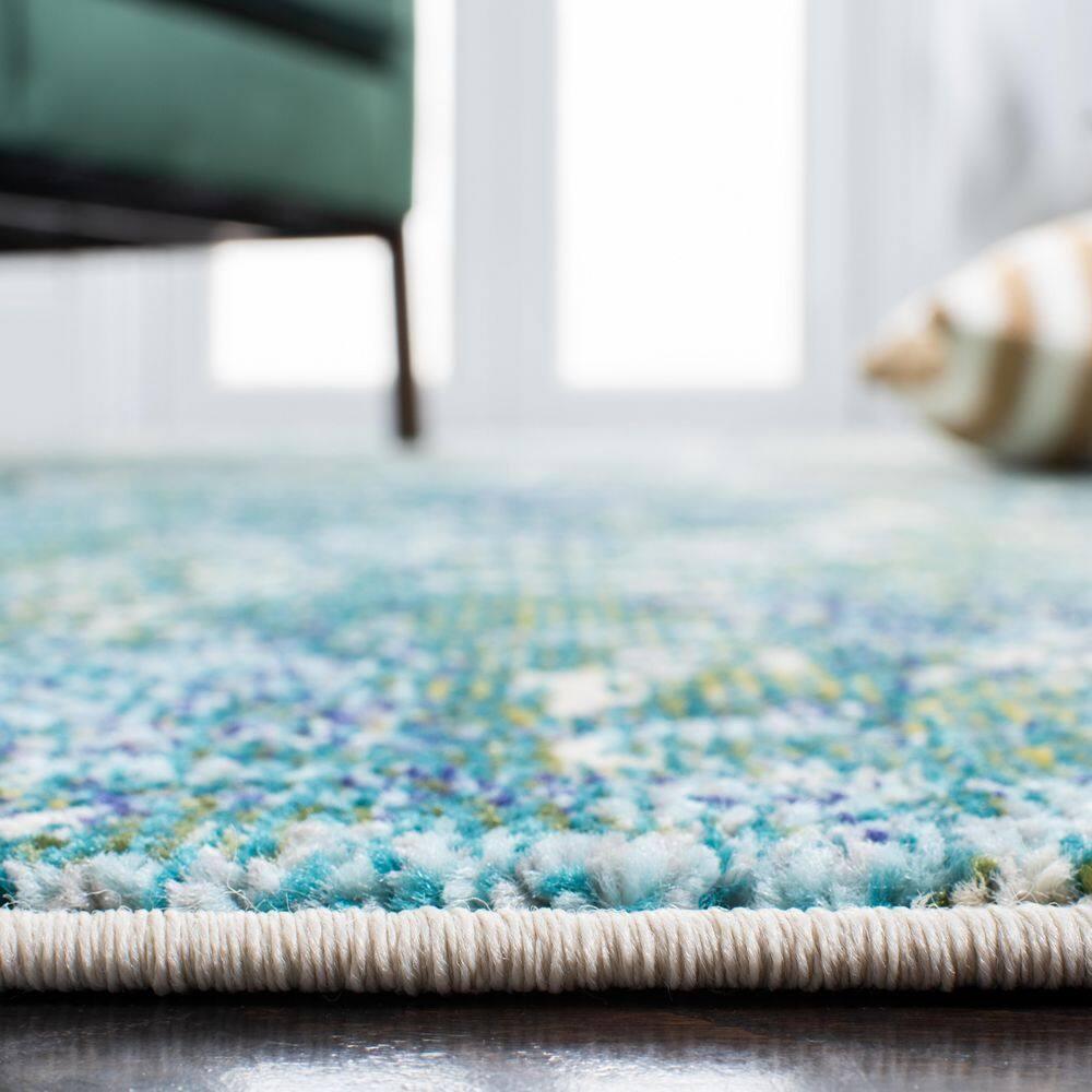 Madison MAD471 Power Loomed Indoor Area Rug - Green/Turquoise - 6'7"x6'7" - Safavieh