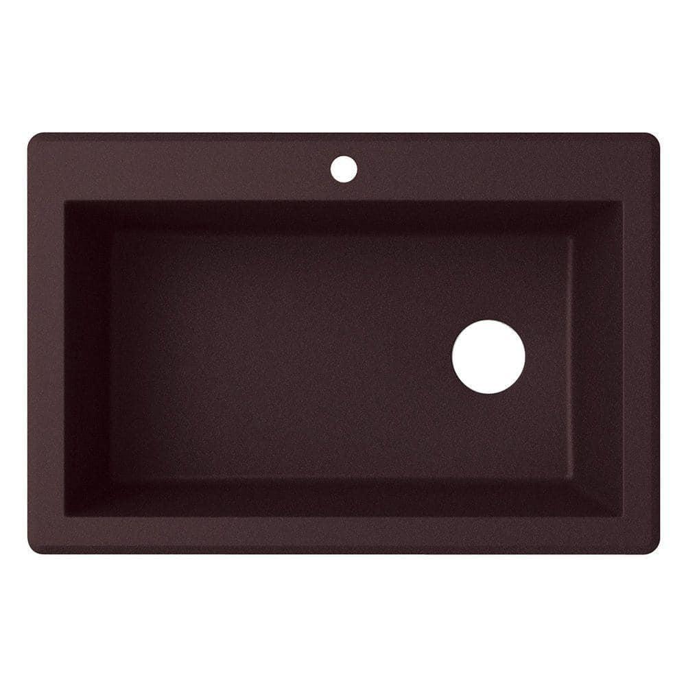 33'' L Drop-In Single Bowl Granite Kitchen Sink
