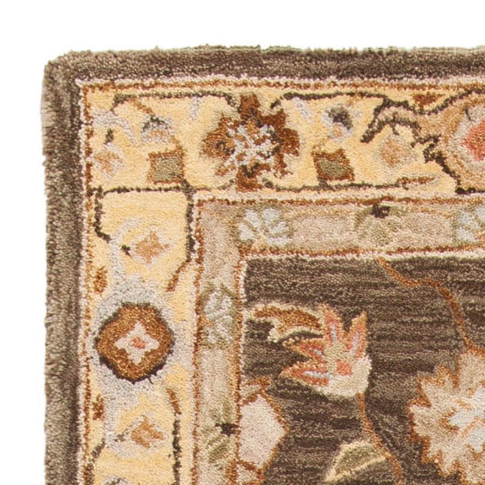 SAFAVIEH Anatolia Sherman Floral Wool Runner Rug, Brown/Taupe, 2'3" x 8'