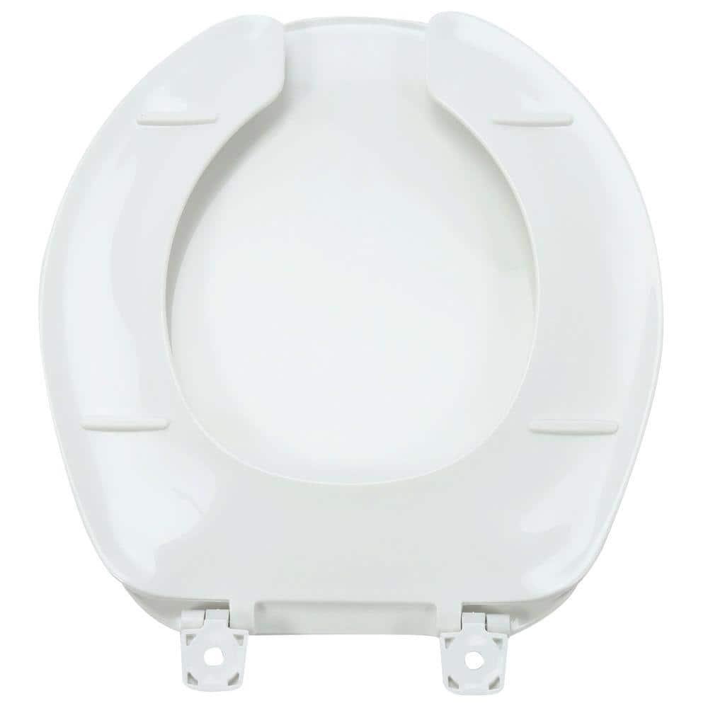 Bemis 7E75 000 BEMIS 75 Commercial Open Front Toilet Seat with Cover, ROUND, Plastic, White