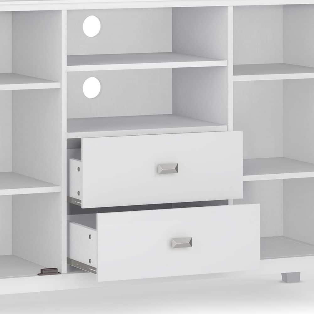 Simpli Home Artisan 53"W Solid Wood Contemporary Tall TV Stand for TVs up to 60" with Adjustable Shelves