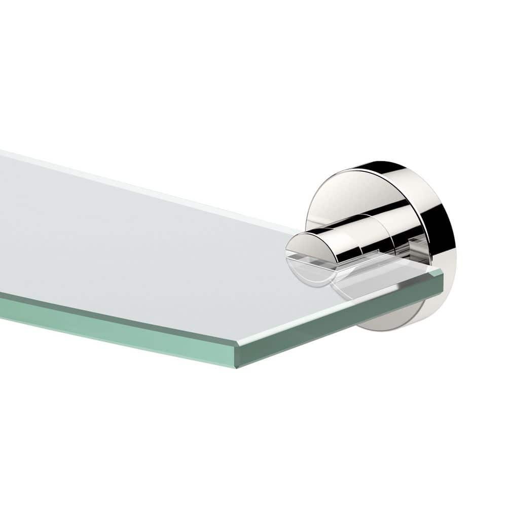 Glam Wall Mounted Tempered Glass Shelf | Bathroom Floating Glass Shelf