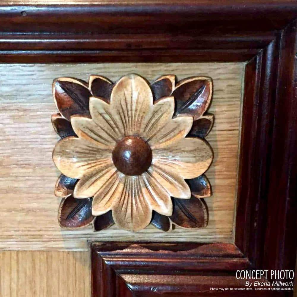 Acanthus H W D Wood Rosette Applique