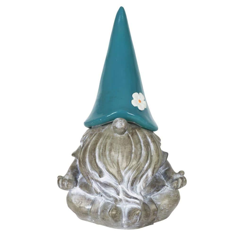 Exhart Exhart Good Time Solar Gnamaste Meditating Gnome Statue, 11 Inch